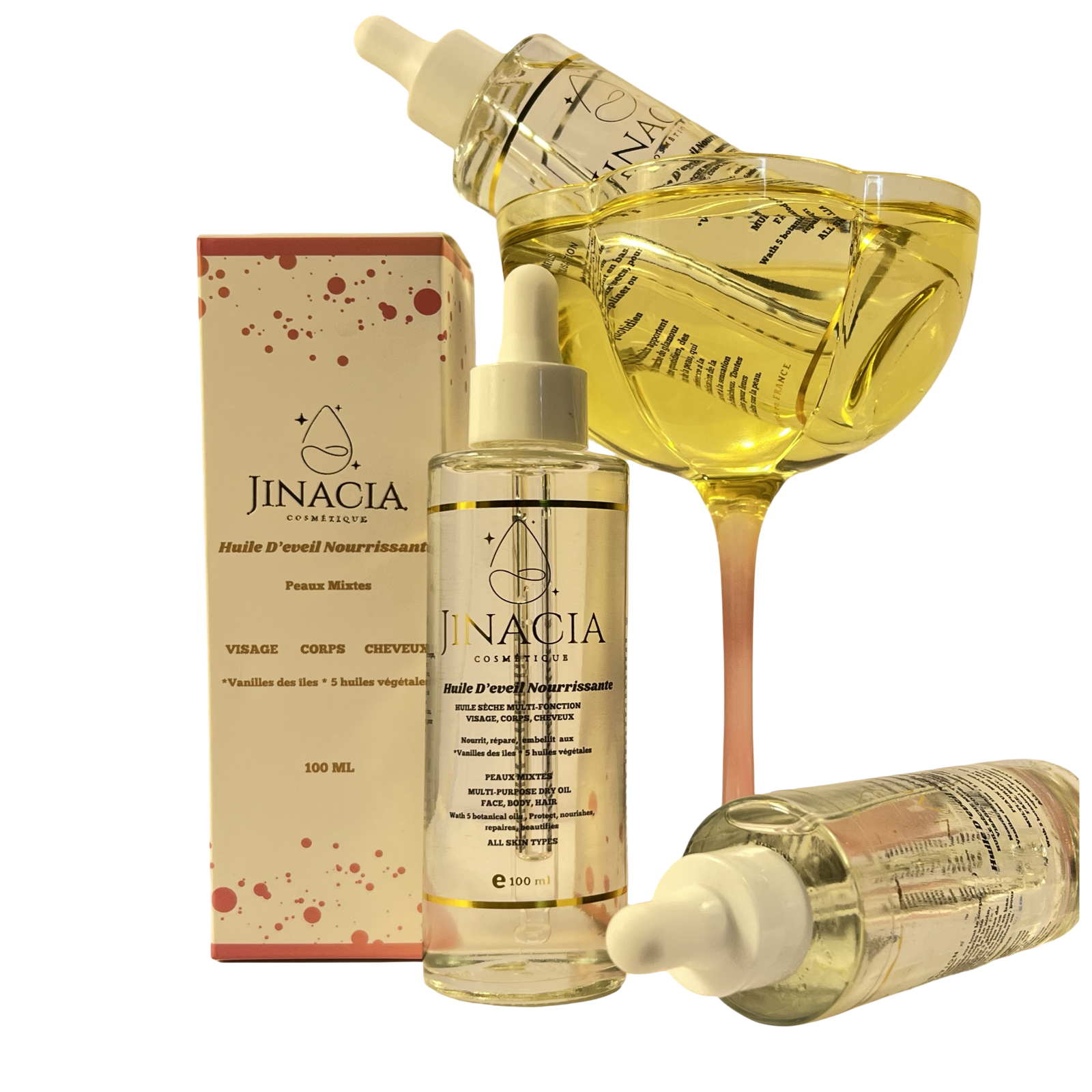 Huile Nourrissante - 100ML "My Eveil Moment"  JINACIA COSMÉTIQUE