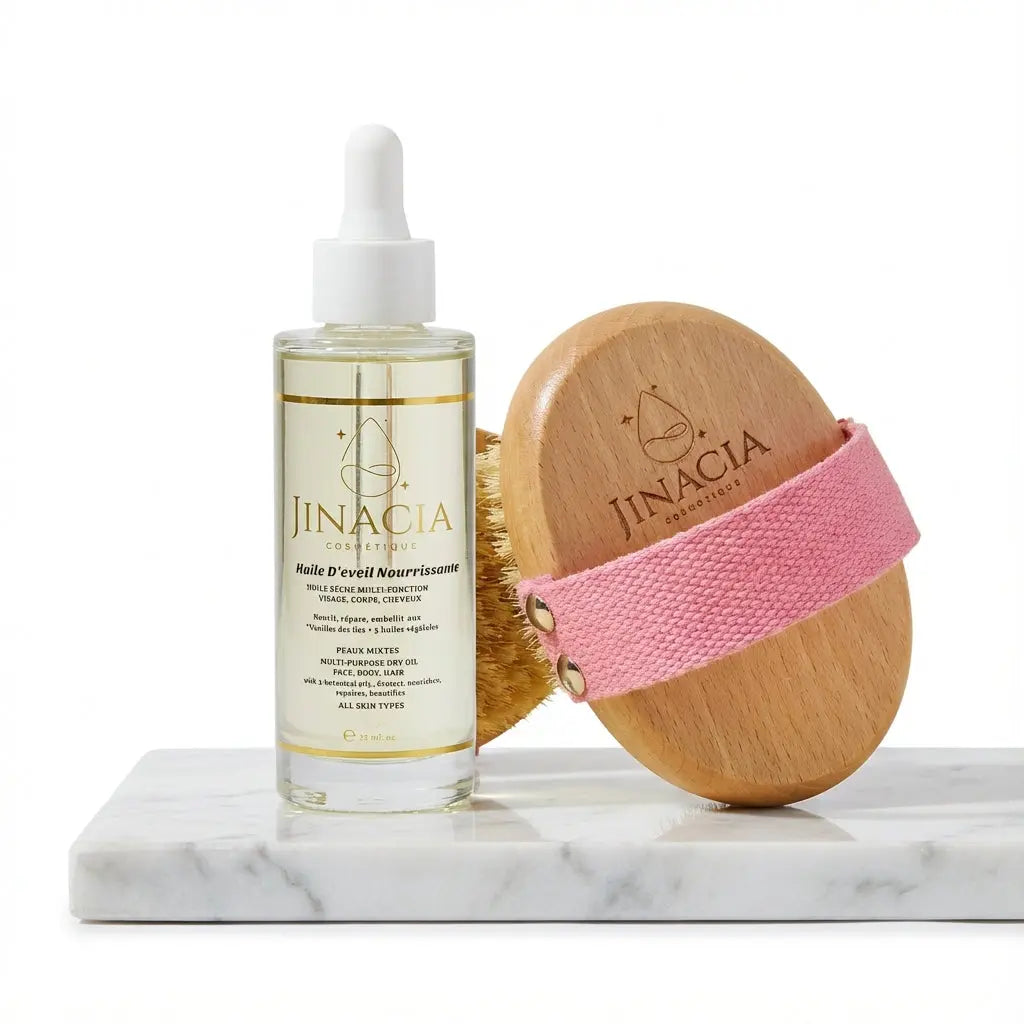 Le Duo Éveil « Huile 100ML & Brossage à sec » - JINACIA COSMÉTIQUE